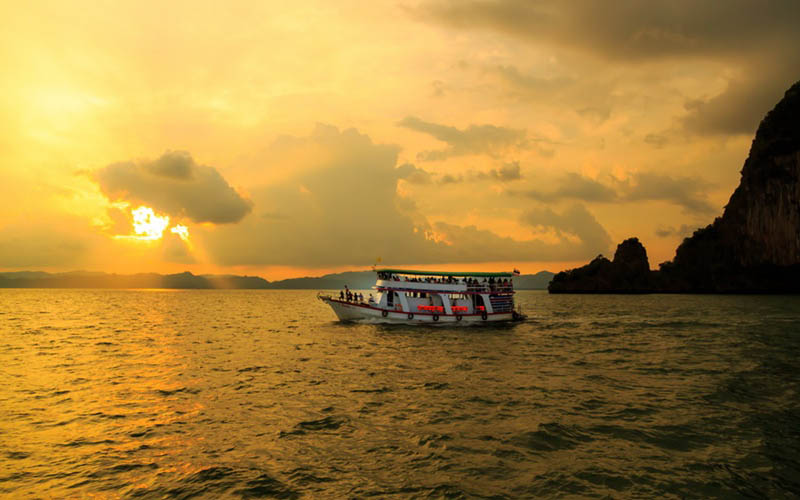 4 Islands & Sunset Tour By Big Boat With Dinner