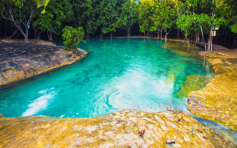 Half Day Hot Spring Waterfall & Emerald Pool Elephant Treaking