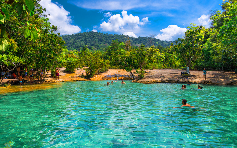 Full Day Hot Spring Waterfall & Emerald Pool With Kayaking Ao Thalane