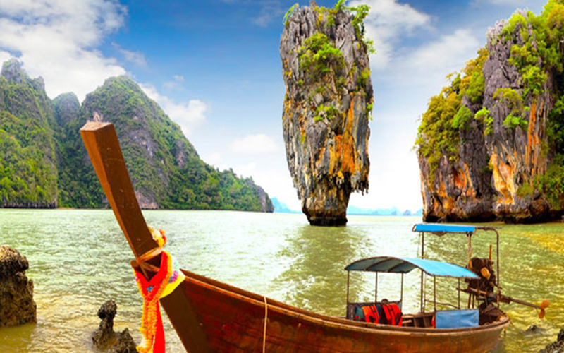 James Bond Island by Long Tail Boat With Cannoe