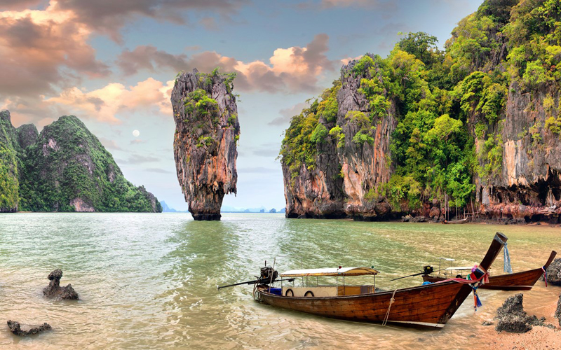 James Bond Island by Long Tail Boat With Cannoe